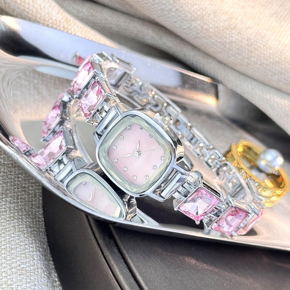 Luxury Watch Female - Sparkling Bracelet Watch Square Dial Women
