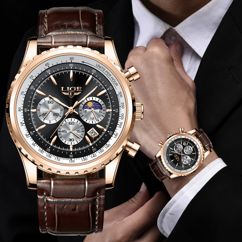 Compass Watch Luxury - New Fashion Mens Watches LIGE Top