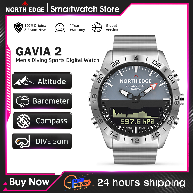 Compass Watch Luxury - NORTH EDGE Mens Dive Watch Military