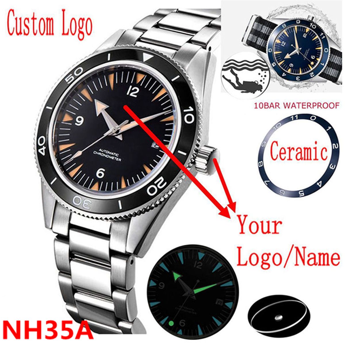 Custom Logo NH35 Movement Watc - Luxury Watch News review and price