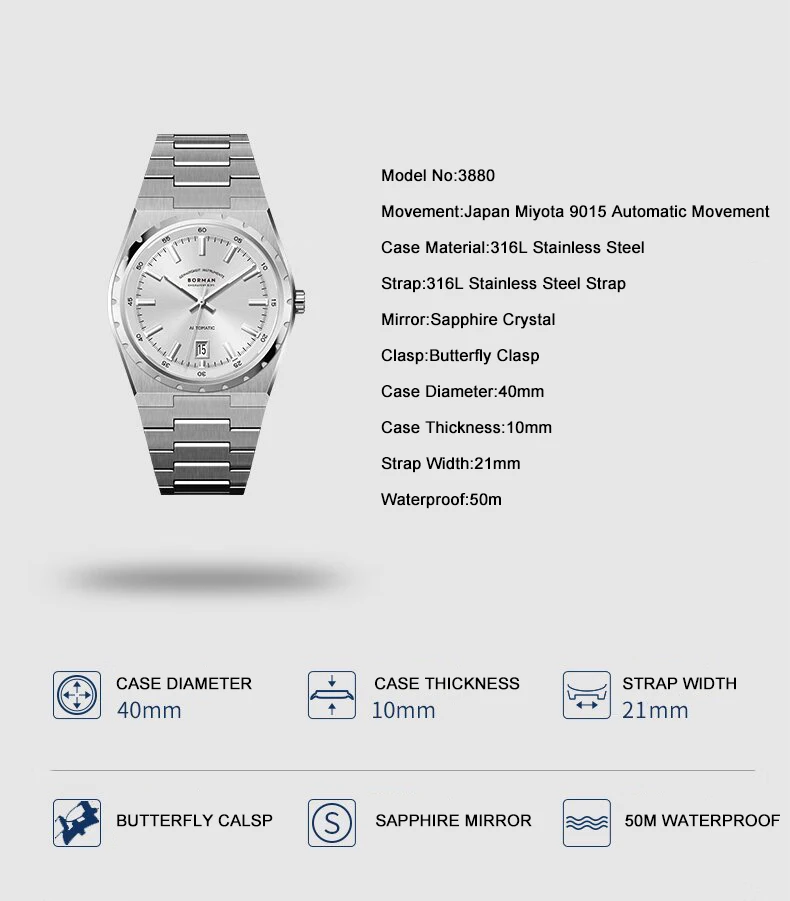 BORMAN Mens Automatic Watches  - Minute Repeater Watch review and price